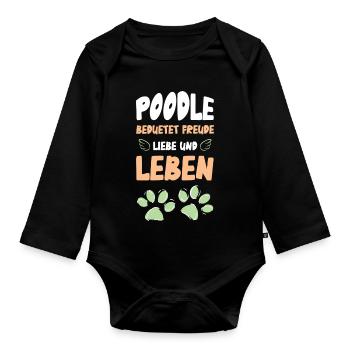 Caniche - Body Bébé bio manches longues - noir - Devant