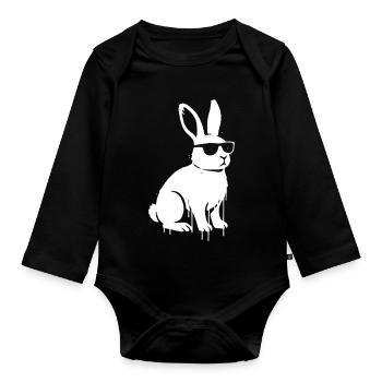 Vecteur de Streetwear Bunny Graffiti - Body Bébé bio manches longues - noir - Devant