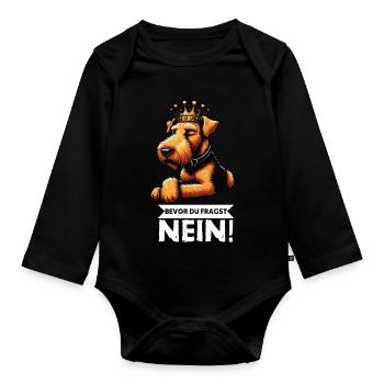 Avant que vous ne demandiez : Airedale Terrier Airedales - Body Bébé bio manches longues - noir - Devant