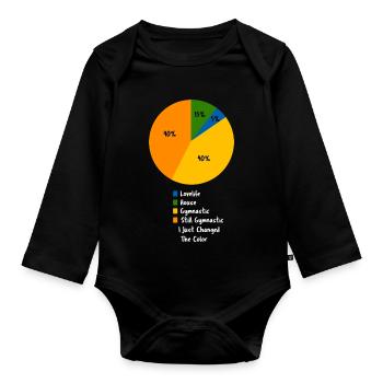Gymnastics Pie Chart Funny Gymnast Life - Organic Longsleeve Baby Bodysuit - black - Front