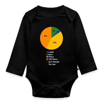 Funny Fitness Routine Pie Chart Humor - Organic Longsleeve Baby Bodysuit - black - Front