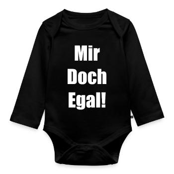 Mir Doch Egal! - Baby Bio-Langarm-Body - Schwarz - Vorne