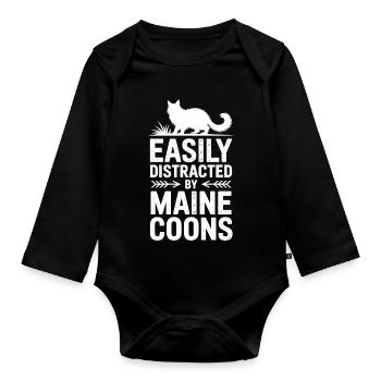 Maine Coon Sayings Cat Joke Maine Coon Gift - Organic Longsleeve Baby Bodysuit - black - Front