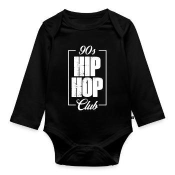 Logo des clubs hip-hop des années 90 - Body Bébé bio manches longues - noir - Devant