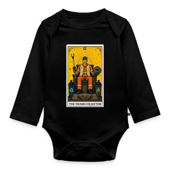 Rambeau-poubelle | Profession de Vente Tarot - Body Bébé bio manches longues - noir - Devant