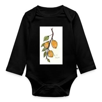 Citronnier - Body Bébé bio manches longues - noir - Devant