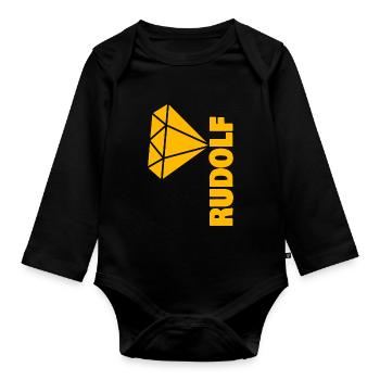 Geschenk für Rudolf - Baby Bio-Langarm-Body - Schwarz - Vorne