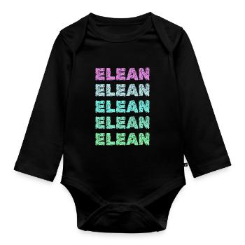 Geschenk für Elean - Baby Bio-Langarm-Body - Schwarz - Vorne