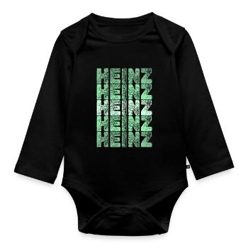 Geschenk für Heinz - Baby Bio-Langarm-Body - Schwarz - Vorne