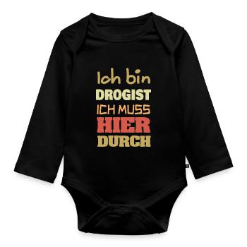 Drogist - Baby Bio-Langarm-Body - Schwarz - Vorne
