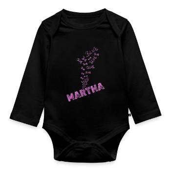Wasser Martha - Baby Bio-Langarm-Body - Schwarz - Vorne