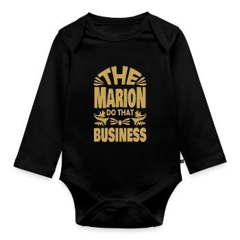 Cadeau pour Marion - Body Bébé bio manches longues - noir - Devant