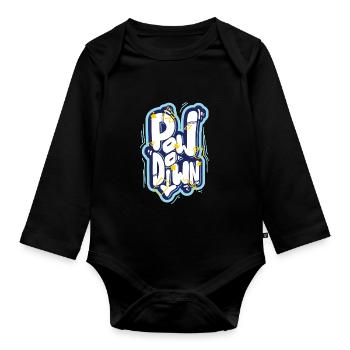 Pow Down - Organic Longsleeve Baby Bodysuit - black - Front