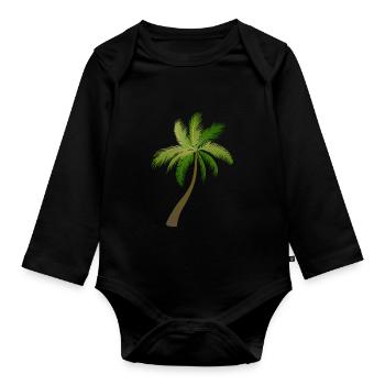 Palme Palmen 23053 S. - Baby Bio-Langarm-Body - Schwarz - Vorne