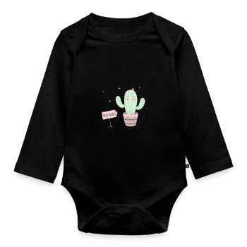 Umarmung Blume - Baby Bio-Langarm-Body - Schwarz - Vorne