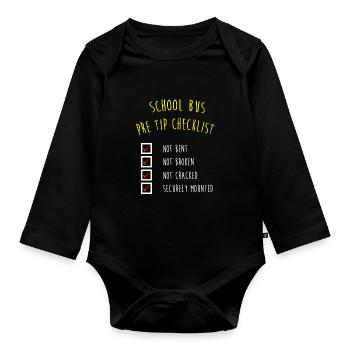 School Bus Driver School Bus - Organic Longsleeve Baby Bodysuit - black - Front