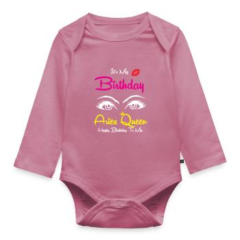 Signe du zodiaque Bélier - Body Bébé bio manches longues - mauve - Devant