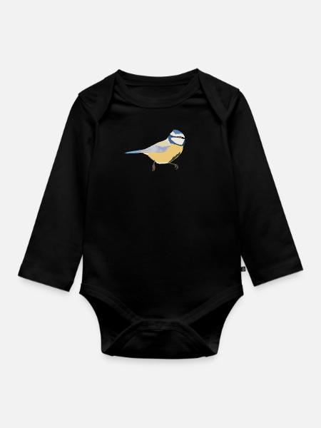 Blaumeise - Baby Bio-Langarm-Body - Schwarz