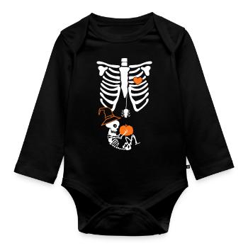Bébé d’Halloween - Body Bébé bio manches longues - noir - Devant