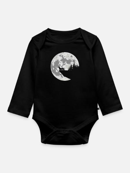 Dackel - Baby Bio-Langarm-Body - Schwarz