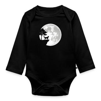 Golden Retriever - Baby Bio-Langarm-Body - Schwarz - Vorne