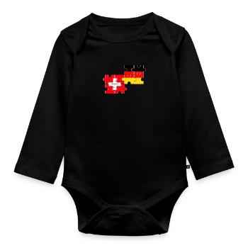 Suisse Allemagne Drapeau Allemand Suisse - Body Bébé bio manches longues - noir - Devant
