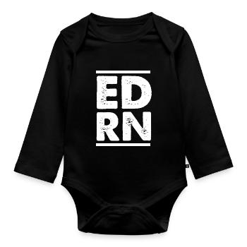 Notated nurse - Organic Longsleeve Baby Bodysuit - black - Front