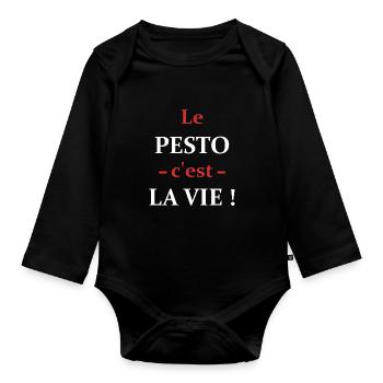 Le pesto c'est la vie - Body Bébé bio manches longues - noir - Devant