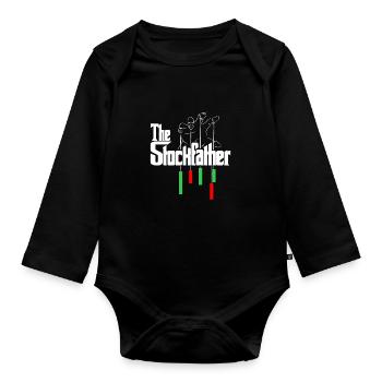 The Stockfather Trader Finance Shareholder Bear Bu - Baby Bio-Langarm-Body - Schwarz - Vorne