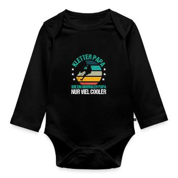 Kletter Papa Wie Ein Normaler Papa Nur Cooler Boul - Baby Bio-Langarm-Body - Schwarz - Vorne