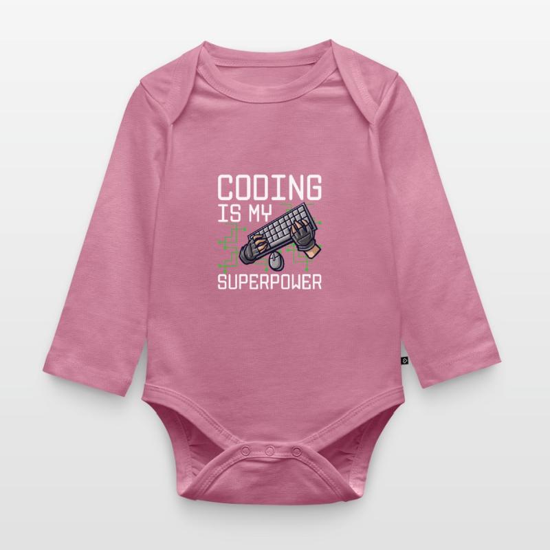 Coding Is My Superpower Programming Coder Computer Baby Bio-Langarm-Body