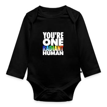 You're One Radiant Human Bisexual Transgender Rain - Baby Bio-Langarm-Body - Schwarz - Vorne