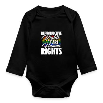 Reproductive Rights Are Human Rights Bisexual Tran - Baby Bio-Langarm-Body - Schwarz - Vorne