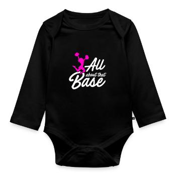 All About That Base Cheerleader Cheerleading Gymna - Baby Bio-Langarm-Body - Schwarz - Vorne