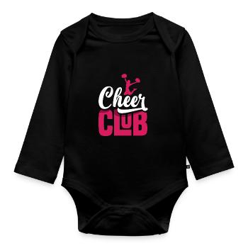 Cheer Club Cheerleading Cheerleader Cheerdance Gym - Baby Bio-Langarm-Body - Schwarz - Vorne
