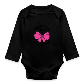 Cheerleader From Bow To Tow Cheerleading Cheerdanc - Baby Bio-Langarm-Body - Schwarz - Vorne