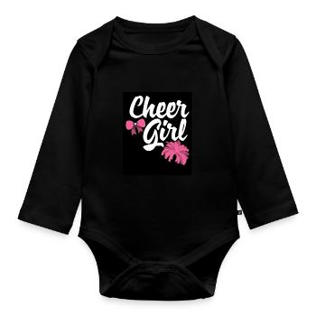 Cheer Girl Cheerleading Cheerleader Cheerdance Gym - Baby Bio-Langarm-Body - Schwarz - Vorne