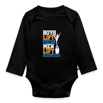 Boys Lift Weights Men Lift Cheerleaders Gymnast Ch - Baby Bio-Langarm-Body - Schwarz - Vorne