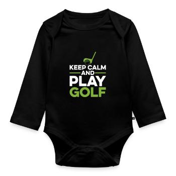 Keep Kalm And Play Golf Golf Player Golfing Driver - Baby Bio-Langarm-Body - Schwarz - Vorne
