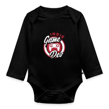 Indie Game Dev Video Game Player Gaming Gamer Nerd - Baby Bio-Langarm-Body - Schwarz - Vorne