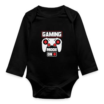 Gaming Mode On Video Game Player Gaming Games Nerd - Baby Bio-Langarm-Body - Schwarz - Vorne