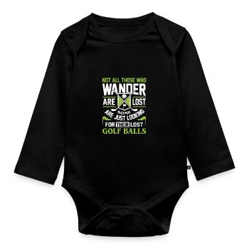 Not All Those Who Wander Are Lost Golf Player Golf - Baby Bio-Langarm-Body - Schwarz - Vorne