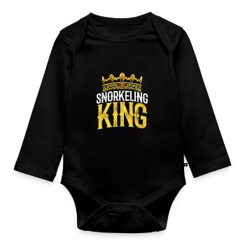 Snorkeling King Scuba Diver Diving Snorkeling Snor - Baby Bio-Langarm-Body - Schwarz - Vorne