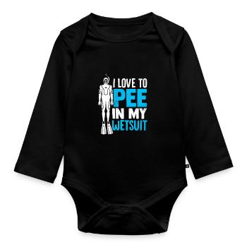 I Love To Pee In My Wetsuit Scuba Diver Diving Sno - Baby Bio-Langarm-Body - Schwarz - Vorne