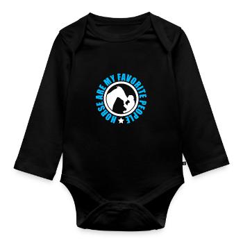 Horses Are My Favorite People Horse Lover Horse Ri - Baby Bio-Langarm-Body - Schwarz - Vorne