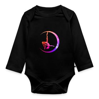 Retro Graphic Gymnast Gymnastics Acrobat Acrobatic - Baby Bio-Langarm-Body - Schwarz - Vorne