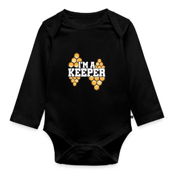 I'm A Keeper Animal Lover Animals Zoo Keeper Zoo K - Baby Bio-Langarm-Body - Schwarz - Vorne