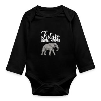 Future Animal Keeper Animal Lover Zoo Keeper Zoolo - Baby Bio-Langarm-Body - Schwarz - Vorne