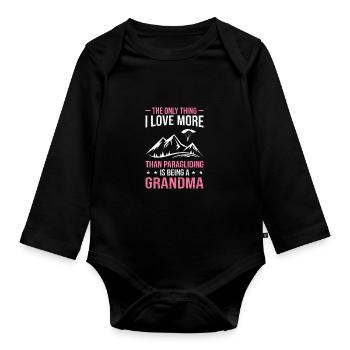 The Only Thing Is Love More Than Paragliding Is Gr - Baby Bio-Langarm-Body - Schwarz - Vorne