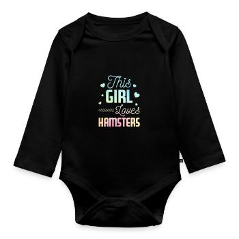 This Girls loves Hamsters Animal Owner Pets Lover - Baby Bio-Langarm-Body - Schwarz - Vorne